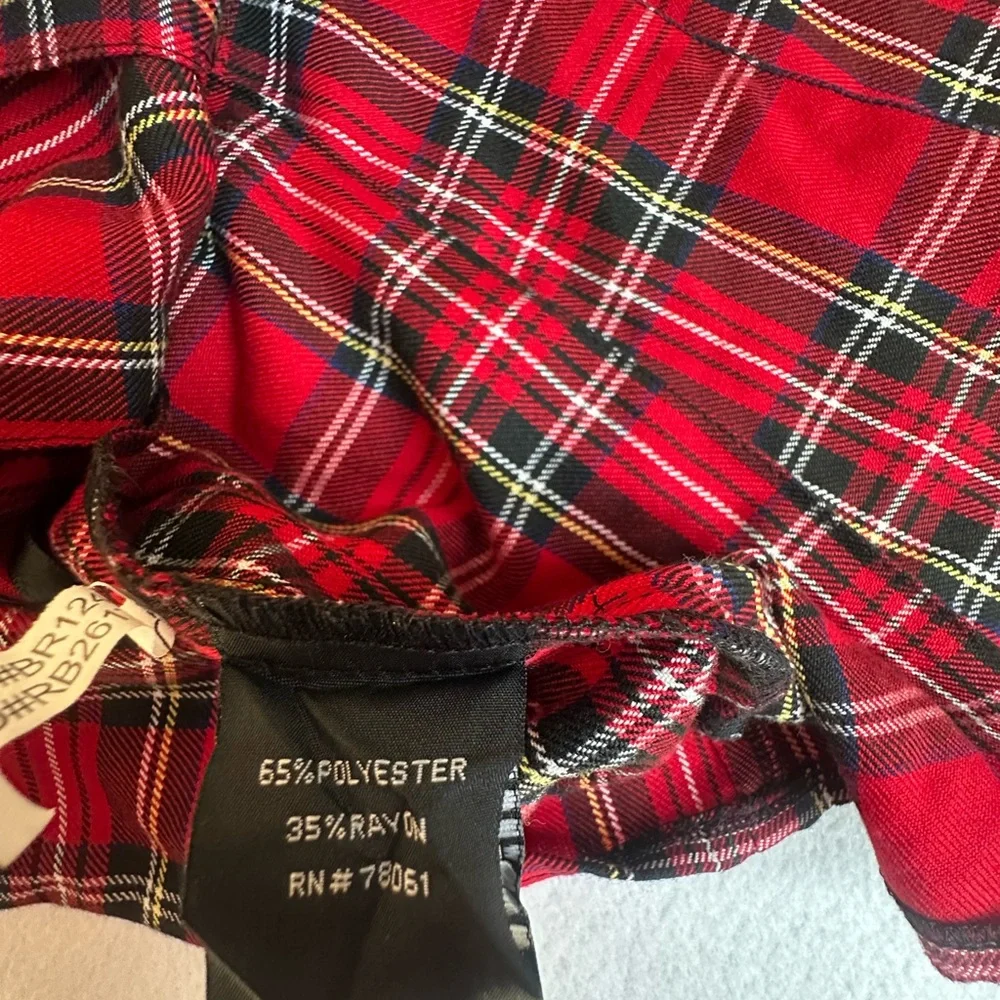 Red Plaid Academia Skirt – Size Medium | Preppy / Schoolgirl / Grunge - Picture 4 of 4
